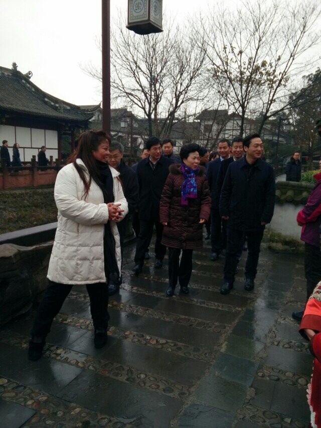 1月8日四川省副省长黄彦蓉等一行领导来我村视察工作